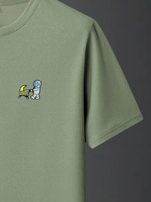 Manfinity Hypemode 男士宇航員圖案T恤 - 薄荷綠 - 查看 3