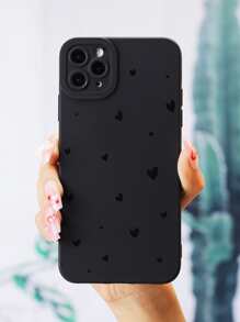 Vỏ điện thoại in hình trái tim - màu đen - Xem 1