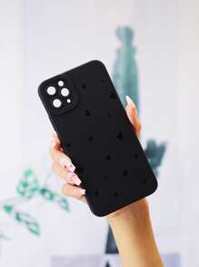 Vỏ điện thoại in hình trái tim - màu đen - Xem 2