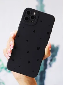 Vỏ điện thoại in hình trái tim - màu đen - Xem 4