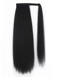 Tóc đuôi ngựa thẳng tổng hợp Yaki - màu đen - Xem 1