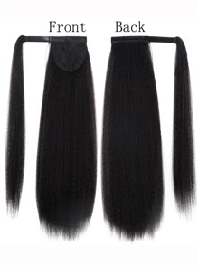 Tóc đuôi ngựa thẳng tổng hợp Yaki - màu đen - Xem 4