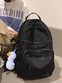 Nhẹ, dành cho doanh nhân, công suất lớn, khóa mở không thấm nước Trang trí ba lô chức năng với túi hoạt hình quyến rũ dành cho nữ tuổi teen Sinh viên đại học, công nhân cổ trắng Hoàn hảo cho trường học, đại học, công việc, kinh doanh, đi làm, trở lại trường học cho các cô gái tuổi teen Sinh viên đại học, Tân binh & Công nhân cổ trắng Hoàn hảo cho Văn phòng, Đại học, Công việc, Kinh doanh, Đi làm, Ngoài trời, Du lịch, Đi chơi - màu đen - Xem 4