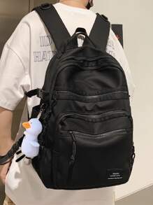 Nhẹ, dành cho doanh nhân, công suất lớn, khóa mở không thấm nước Trang trí ba lô chức năng với túi hoạt hình quyến rũ dành cho nữ tuổi teen Sinh viên đại học, công nhân cổ trắng Hoàn hảo cho trường học, đại học, công việc, kinh doanh, đi làm, trở lại trường học cho các cô gái tuổi teen Sinh viên đại học, Tân binh & Công nhân cổ trắng Hoàn hảo cho Văn phòng, Đại học, Công việc, Kinh doanh, Đi làm, Ngoài trời, Du lịch, Đi chơi - màu đen - Xem 5