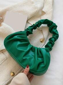 Minimalist Ruched Bag - Olive Green - View 2