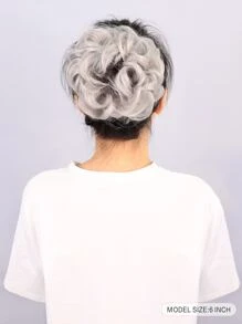 Tóc đuôi ngựa xoăn ngắn, tóc giả trang trí giản dị và tối giản - Xám - Xem 2