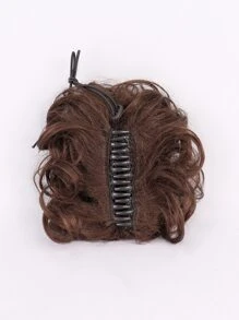 Peluca sintética resistente al calor con clip para agarrar, bolsa de cabello en coleta marrón, de alta calidad para uso diario, aspecto natural, buena calidad, sintética y suave, para mujer y cosplay - Café integral - Ver 4