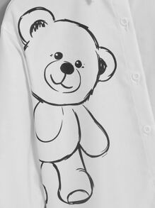 SHEIN 小女童標語圖案襯衫不附吊帶上衣