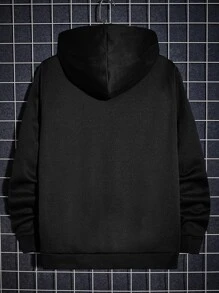 GENTILAND Áo nỉ Nam Slogan Hoạt hình Giải trí - màu đen - Xem 2