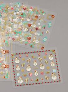 FULL BEAUTY 12sheets Christmas Elements Nail Art Sticker - Multicolor - View 6