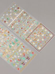 FULL BEAUTY 12sheets Christmas Elements Nail Art Sticker - Multicolor - View 7