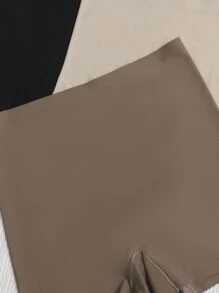 Women's Casual Comfy Fabric Plain Multicolor Medium Stretch Boyshorts Underwear Twin Pack - Multicolor - View 3