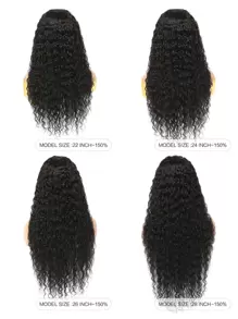 Water Wave Headband Wig Natural Black Color Wet and Wavy Brazilian Virgin Human Hair Machine Made Wig 150% Density 22-28 inches - SNatural - View 3