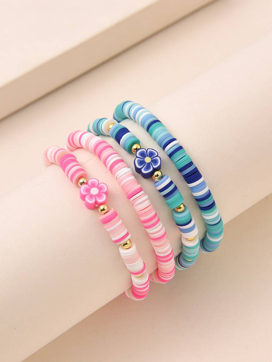 4 cái vòng tay trang trí hoa - Nhiều màu - Xem 1
