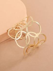 鏤空開口手鐲 - 金黃色 - 查看 2