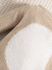 SHEIN Baby Two Tone Knit Jumpsuit & Hat - Apricot - View 4