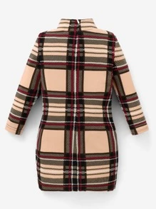 SHEIN Leap Crew 嬰兒格紋印花小高領連衣裙 - 彩色 - 查看 2