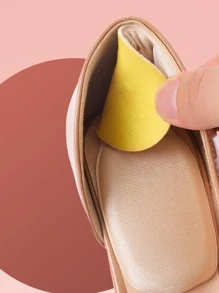 1雙波卡圓點腳跟墊 - 米色 - 查看 3