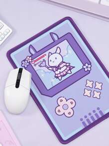 1 peça Mouse Pad Desenho Animado Padrão de Coelho - Roxo - Visão 2