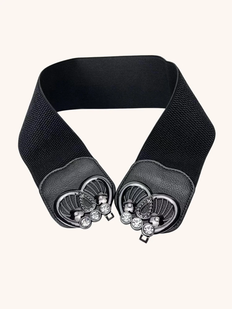 Beltox fine 1pc Women Butterfly Buckle Fashion Tape Belt For Decoration - Black - View 2