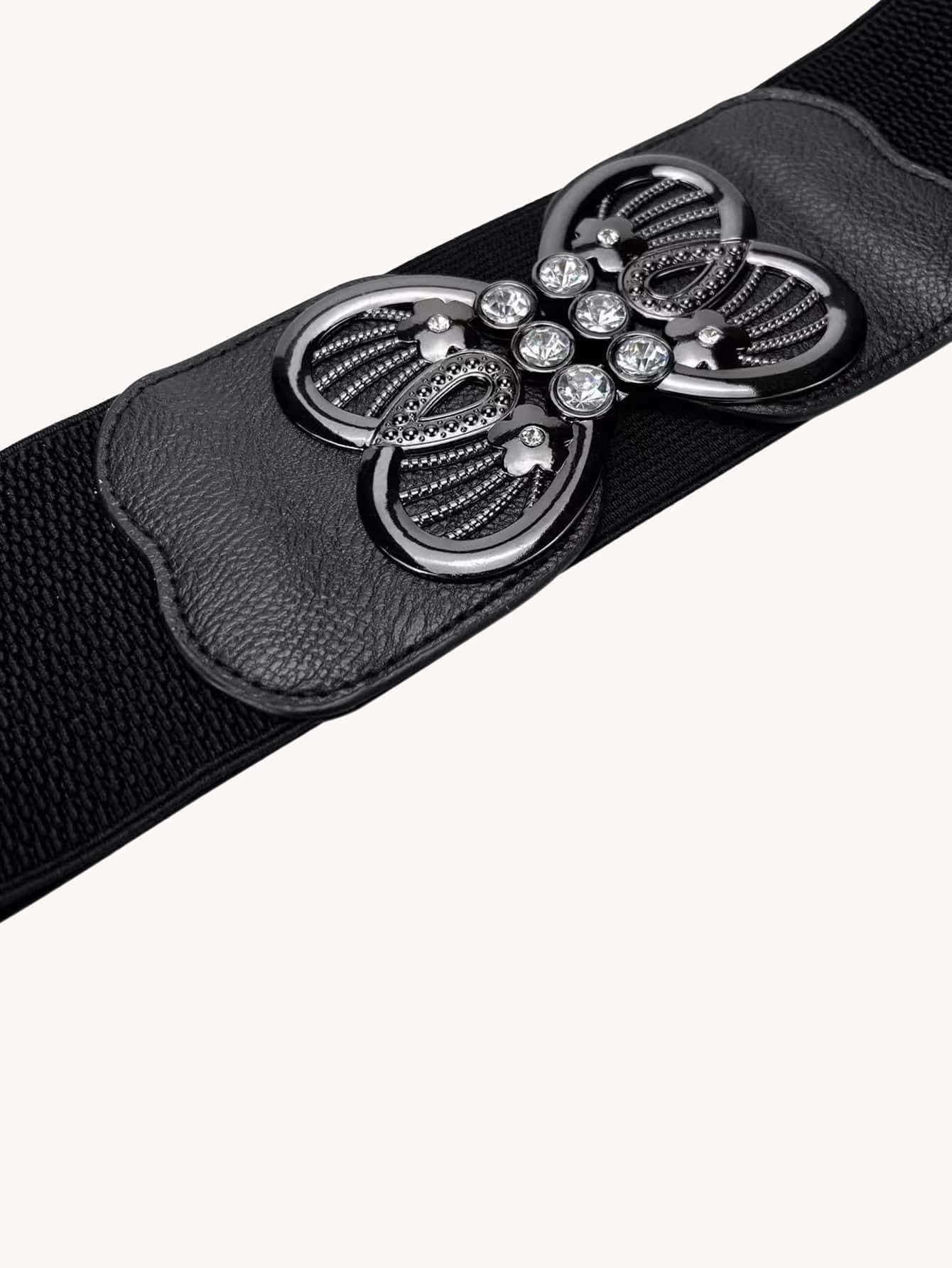 Beltox fine 1pc Women Butterfly Buckle Fashion Tape Belt For Decoration - Black - View 3