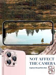 1 張水鑽裝飾手機鏡頭保護膜，相容於 iPhone15/15Plus/15Pro/15Promax - 粉色 - 查看 6