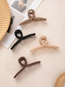 4pcs Solid Hair Claw - Multicolor - View 2