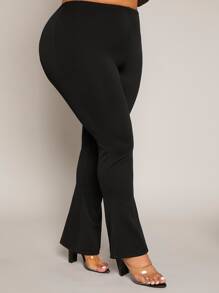 SHEIN SXY 大碼喇叭褲 - 黑色 - 查看 5