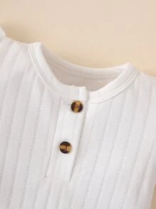 Souflis Souflis Baby Girl Newborn Ruffle Trim Jumpsuit & Headband - White - View 3