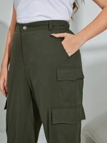 Mulvari 大碼側翻蓋口袋工裝褲