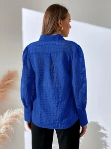 SHEIN Unity 鏤空泡泡袖襯衫