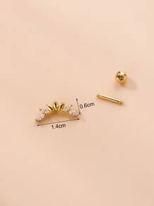 1 Miếng Đinh tán tai Khối Zirconia  Trang trí - Vàng - Xem 4