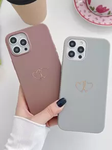 2 piezas Funda para móvil con patrón de corazón - Multicolor - Ver 1