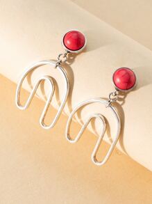 Pendientes largos diseño U - Multicolor - Ver 1