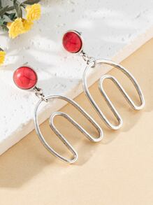 Pendientes largos diseño U - Multicolor - Ver 4