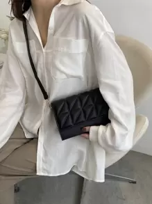 Túi vuông có nắp chần nhẹ, thông thường dành cho doanh nhân dành cho nữ tuổi teen Sinh viên đại học, tân binh và công nhân cổ trắng Hoàn hảo cho văn phòng, trường đại học, công việc, kinh doanh, đi làm, ngoài trời, du lịch, đi chơi - màu đen - Xem 2