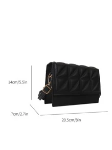 Túi vuông có nắp chần nhẹ, thông thường dành cho doanh nhân dành cho nữ tuổi teen Sinh viên đại học, tân binh và công nhân cổ trắng Hoàn hảo cho văn phòng, trường đại học, công việc, kinh doanh, đi làm, ngoài trời, du lịch, đi chơi - màu đen - Xem 3