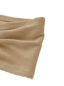 SHEIN ICON 多巴胺穿衣法露背十字交叉前繫帶繞頸短上衣 - 卡其色 - 查看 3