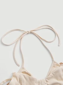 SHEIN MOD Tied Backless Hanky Hem Cami Top - Apricot - View 4