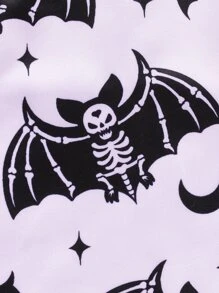 ROMWE Kawaii Bats Skeleton Print Cami Top - Lilac Purple - View 2