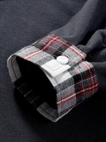 Manfinity Men Contrast Plaid Polo Shirt - Dark Grey - View 5