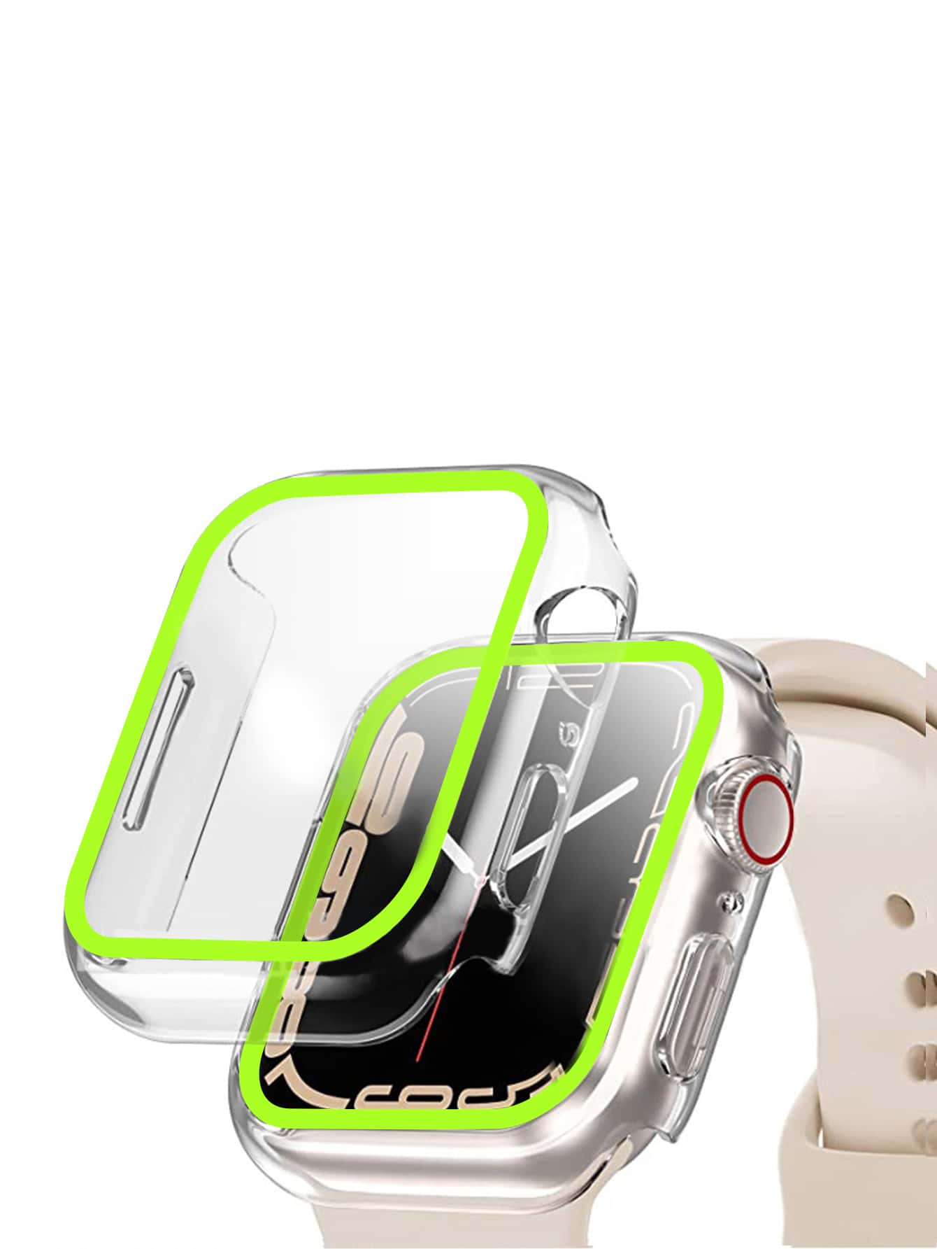 1入組發光發亮屏幕保護膜適用於Apple Watch - 綠色 - 查看 1