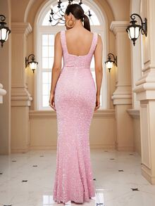 LOVE&LEMONADE Split Thigh Sequin Formal Gown