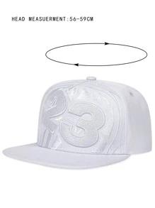 Men Number Embroidered Hip Hop Cap - White - View 3