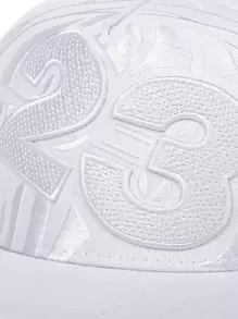 Men Number Embroidered Hip Hop Cap - White - View 5