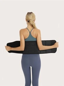 合成橡膠運動造型腹帶塑身腰部訓練器束腰胸衣 - 黑色 - 查看 2