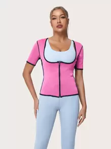 1 Pieza De Corsé De Entrenador De Cintura De Ropa Deportiva De Caucho Sintético - Rosa - Ver 1