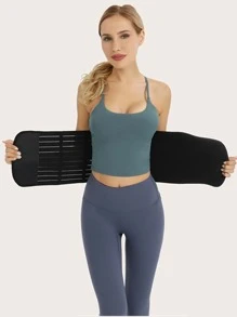 合成橡膠運動造型腹帶塑身腰部訓練器束腰胸衣 - 黑色 - 查看 4