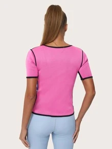 1 Pieza De Corsé De Entrenador De Cintura De Ropa Deportiva De Caucho Sintético - Rosa - Ver 2