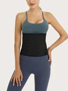 合成橡膠運動造型腹帶塑身腰部訓練器束腰胸衣 - 黑色 - 查看 5